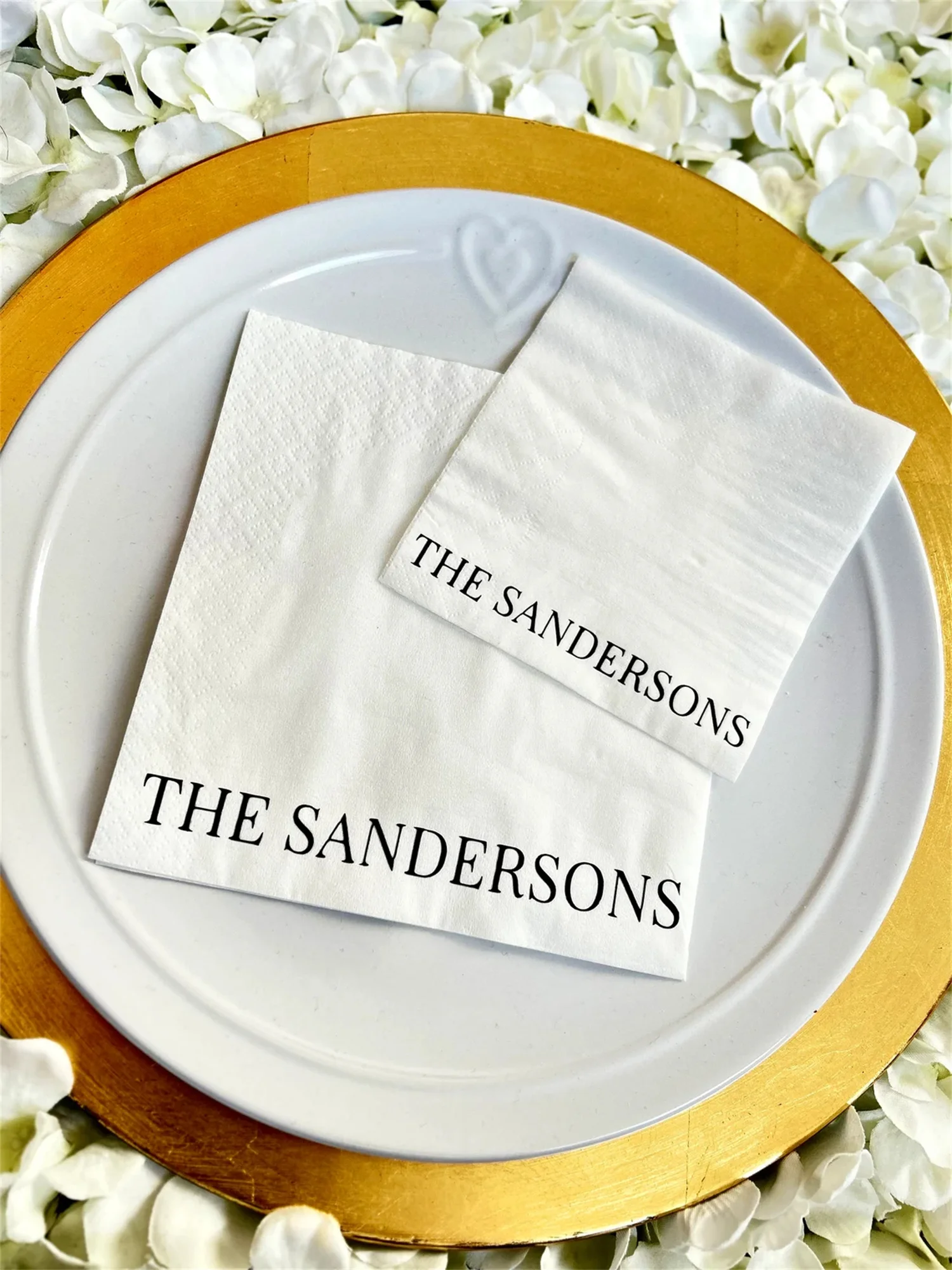 

50 PCS Personalised Wedding Napkins, Custom Dinner and Cocktail Napkins, Table Decor