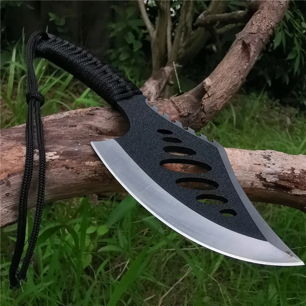 1PC Portable battle axe, outdoor jungle camping bone machete, multifunctional tool, non slip handle stainless steel blade U9195