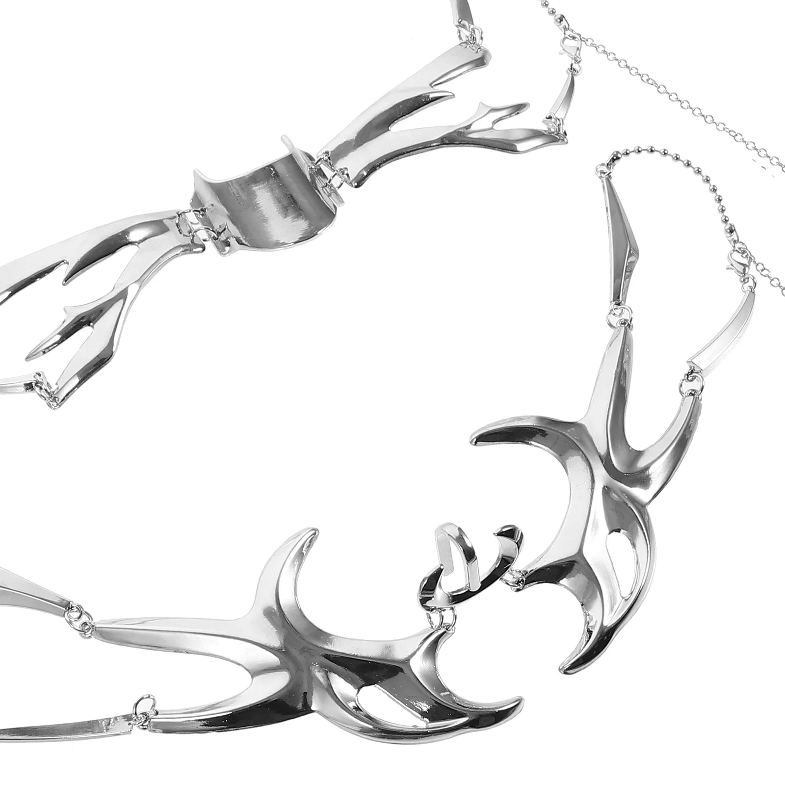 

1 set Adjustable Face Necklace Mask Masquerade Punk Zinc Alloy Costume Masks for Halloween Gothic Party Decorative Accessories