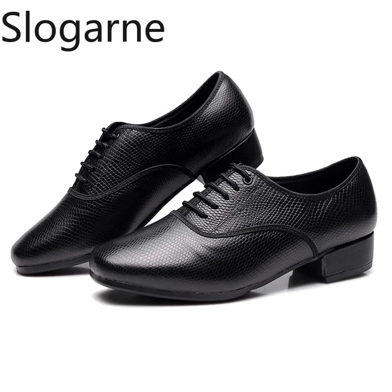 Men New Leather Latin Shoes Male Jazz Waltz Tango Ballroom Dance Shoes High Quality Modern Stage Dance Footwear Leather Shoes