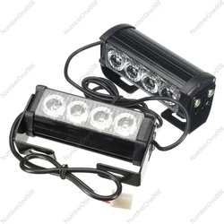 2 In 1 8LED Car Emergency Strobe Lights Bar Warning Police Ambulance Grille Flashlight for Motorcycle Vehicle Truck Van