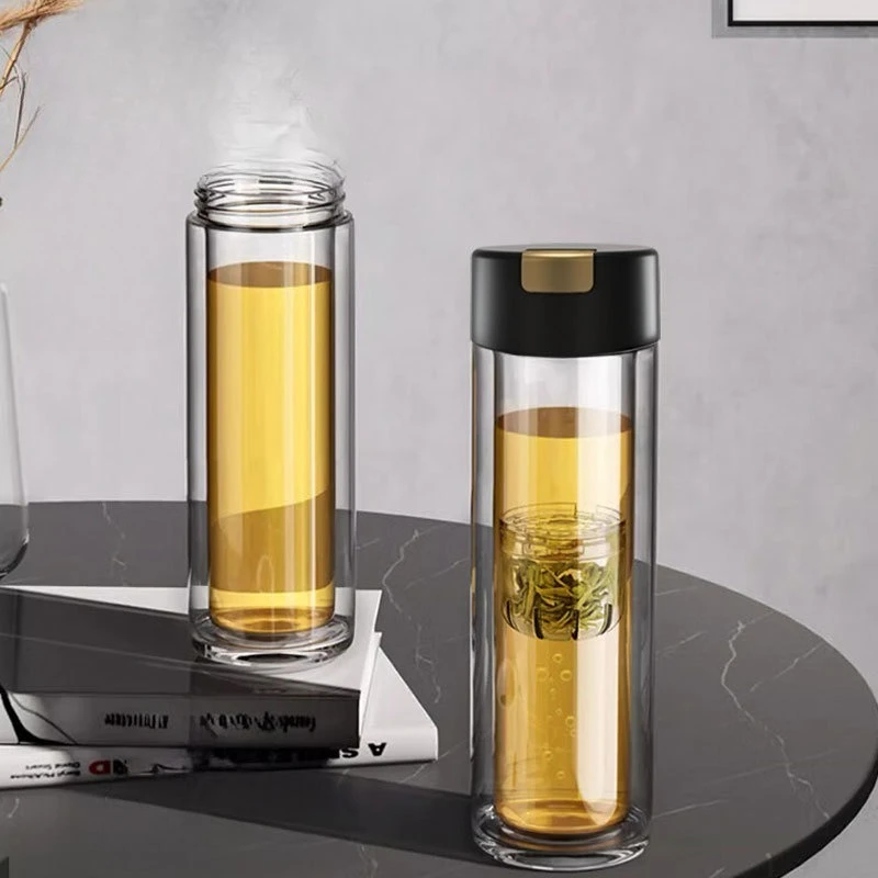 

Стеклянная чашка для чая, разделение чая, чашка для чая, портативный двухслойный чай
