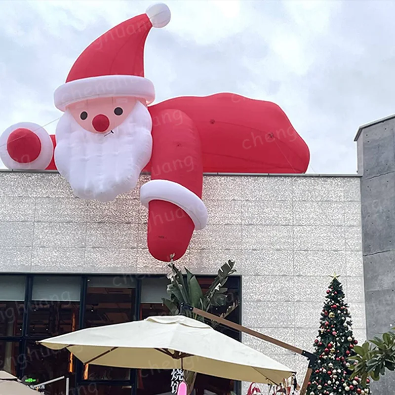 

Надувной Санта-Клаус, воздушные модели рождественского фестиваля с выдувными устройствами, украшения для фестиваля активного отдыха, скалолазание на стене