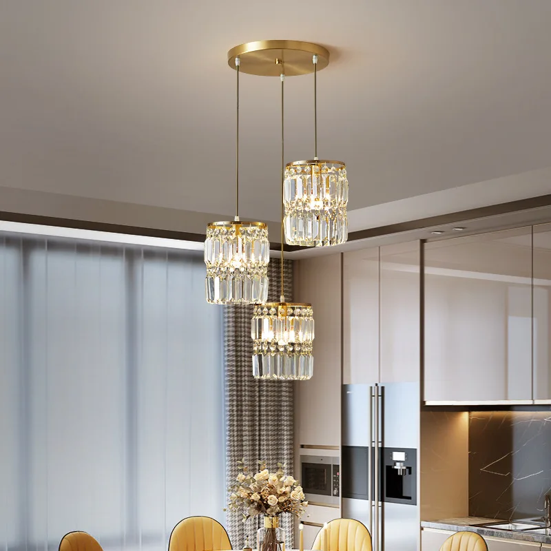 

Led Post Modern Crystal Luxury Pendant Light Home Chandelier For Living Room Dinning Room Lustre Copper Suspension Luminaire