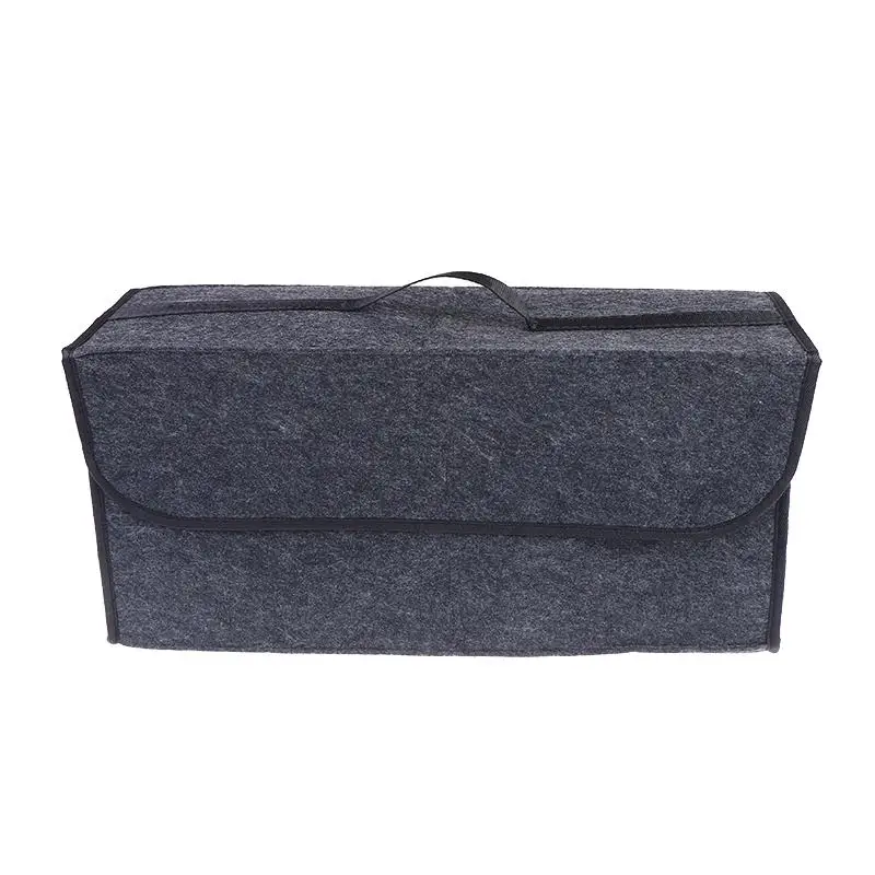 Car Trunk Large Organizer Soft Felt Storage Box with Anti Slip Bottom for Road Trip Daily Use