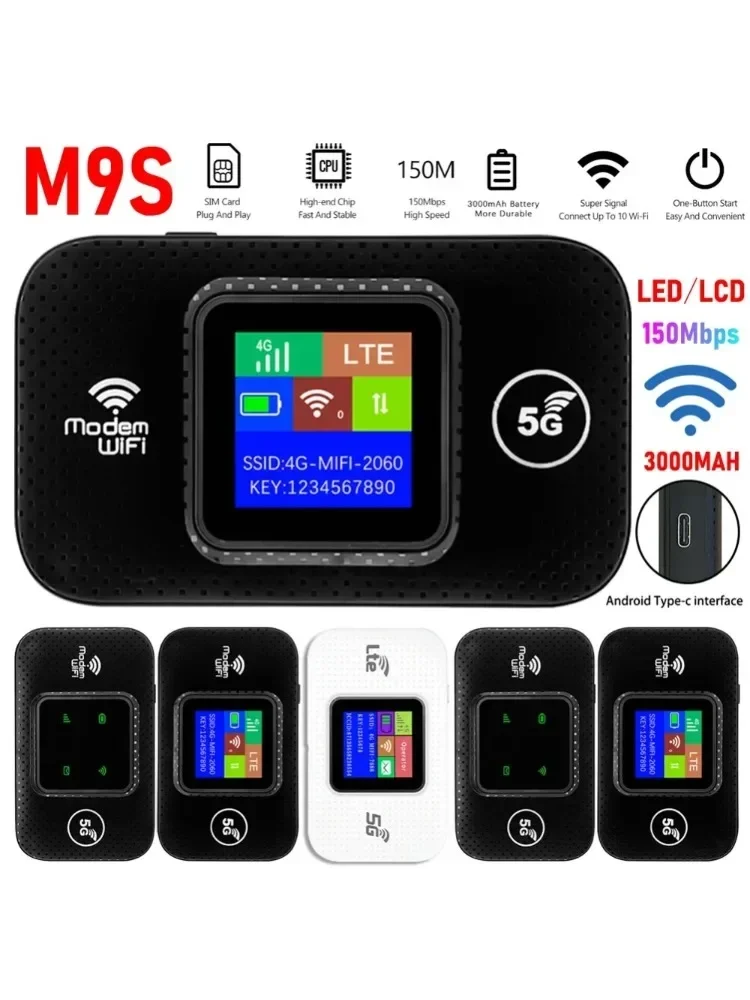 Roteador wi-fi móvel 4g/5g, 150mbps, 4g lte, sem fio, com slot para cartão sim, portátil, bolso,