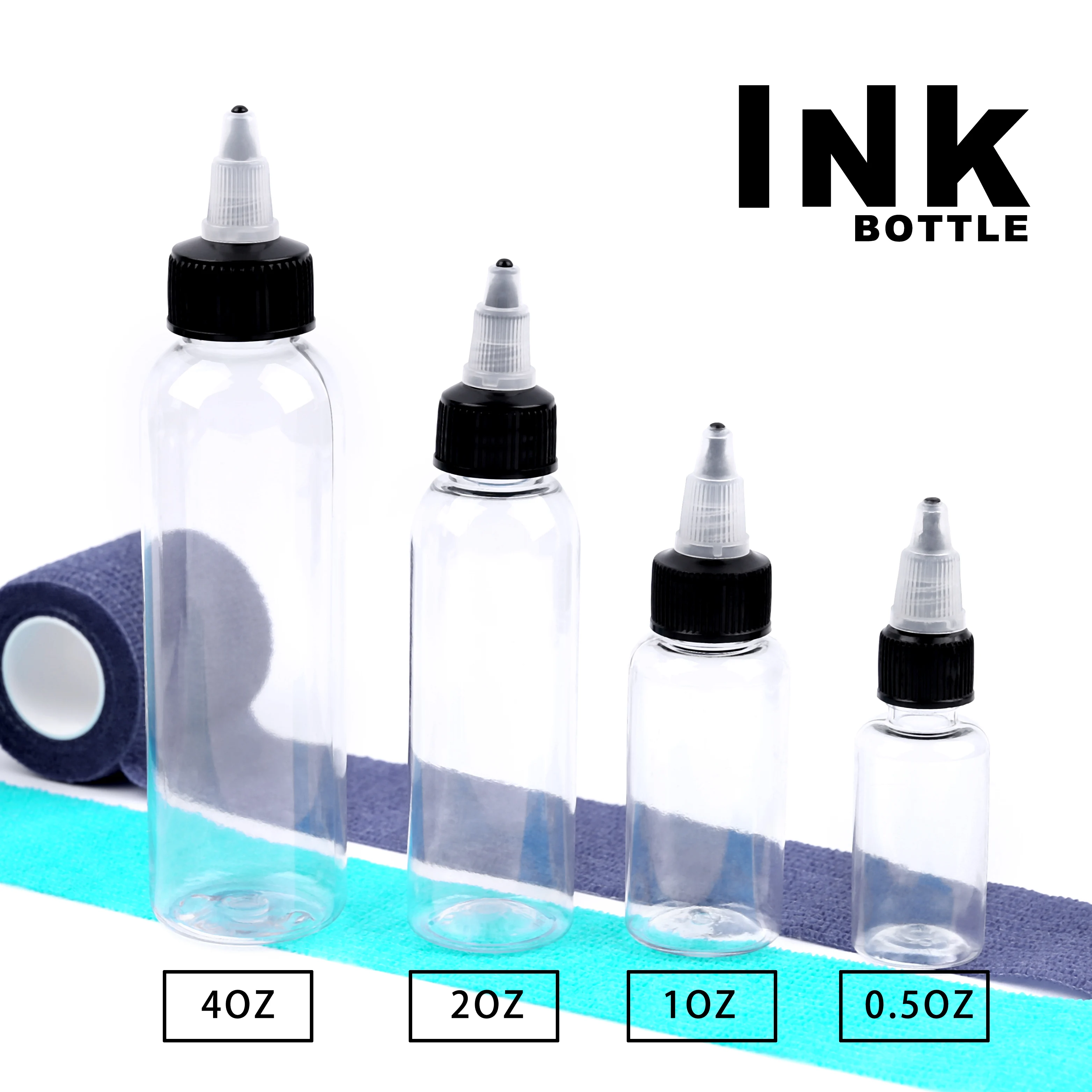 Tattoo ink/Blue soap empty bottle 30ml 60ml 90ml 120ml 4 kinds of specifications optional black lid tattoo makeup accessories