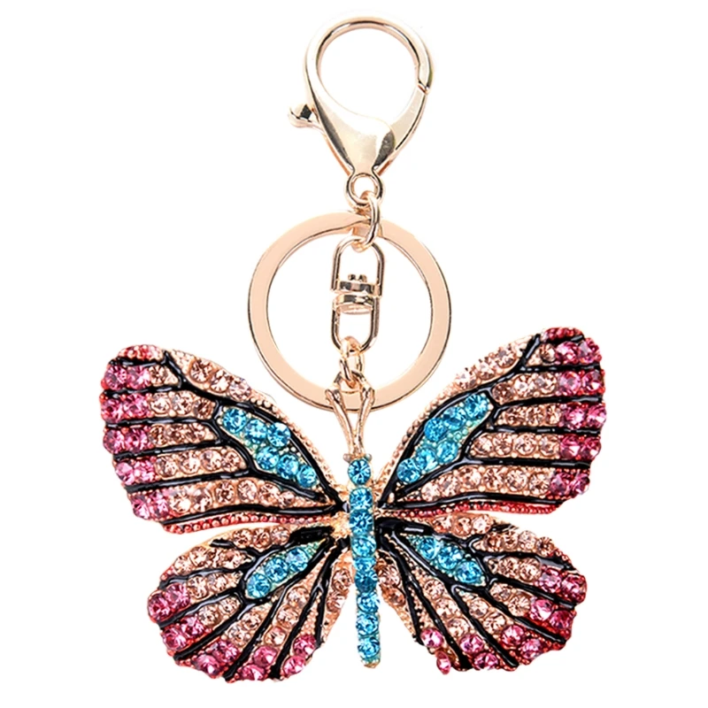 for Butterfly Keychain Crystal for Rhinestone Sparkling Car for Key Chains Drop shipping