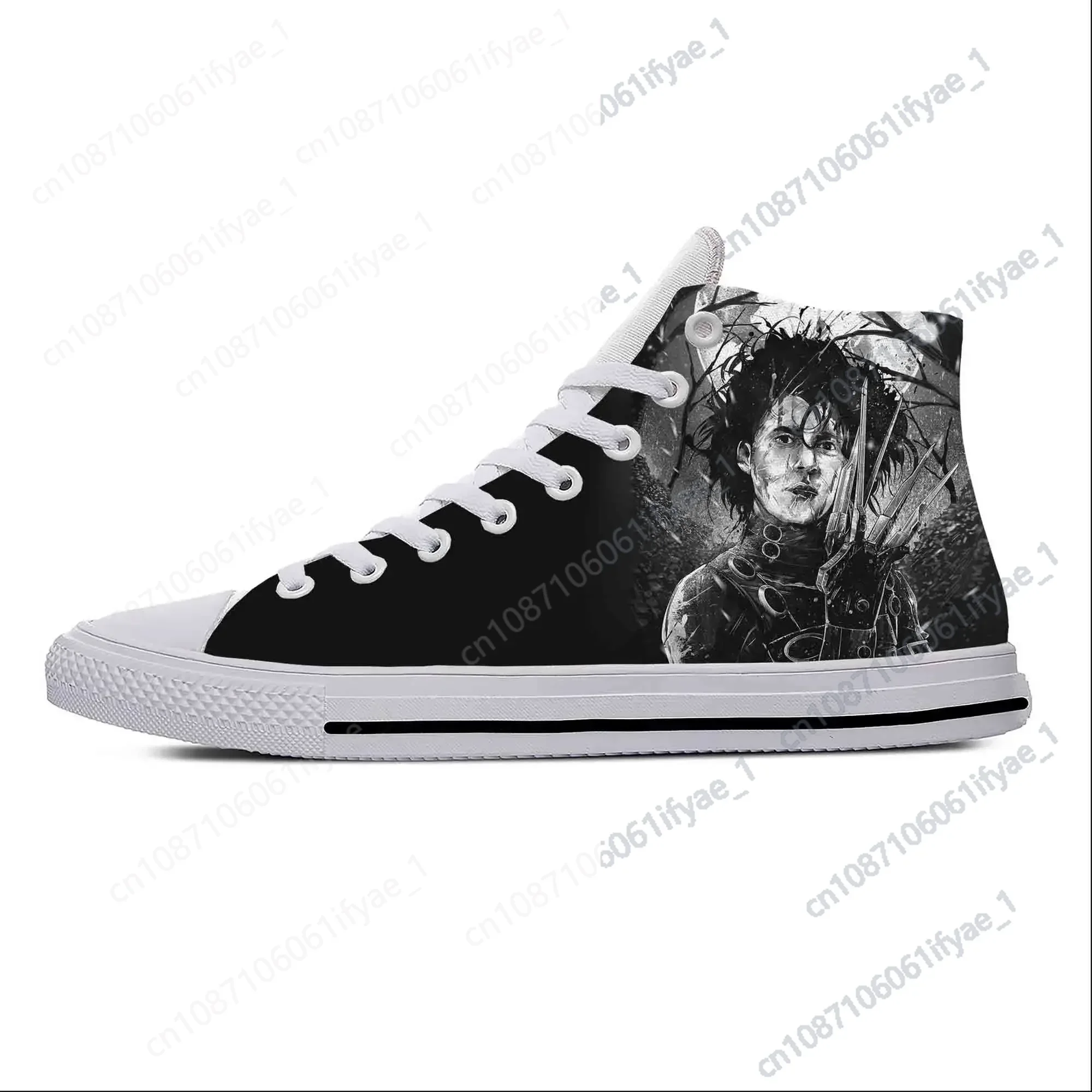 Hot Anime Edward Scissorhands Johnny Depp Summer Casual Shoes High Top Breathable Men Women Latest Sneakers Classic Board Shoes