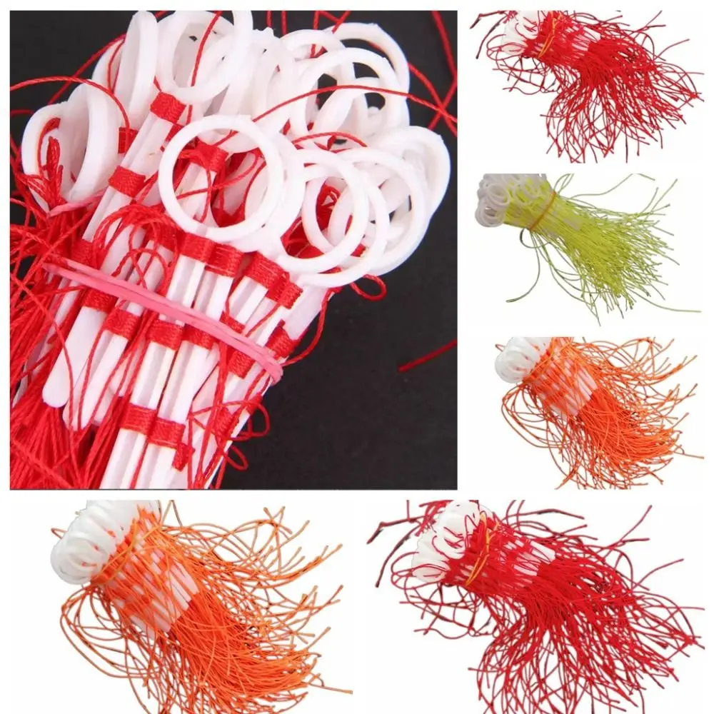 

50pcs Cotton Thread Bobber Looper Stop Knots Cord String Plastic Cotton Thread Knot Fishing Tools Orange/Red/Yellow Sea Fishing