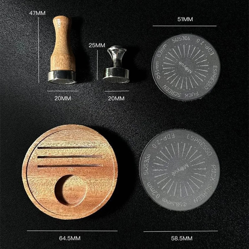Espresso Puck Screen Magnet Handle Reusable 51/53/58mm Coffee Filter Mesh Magnet Kit Barista Espresso Accessories Coffeeware
