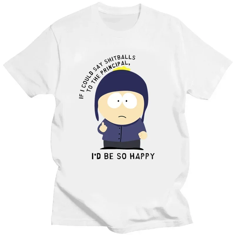 Heavyweight Summer Cartoon Eat My Ass T-Shirt stampata S-SouthPark Anime Men Vintage Humor T Shirt donna Kawaii Comics Clothes