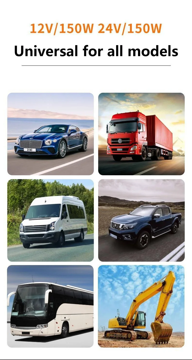 Neuer 12V/24V Winter-Autoheizlüfter 360 ° Schnelle Heizung durch Rotation, großer Luftauslass, einstellbare Windgeschwindigkeit zur Enteisung der Windschutzscheibe – Detail 6
