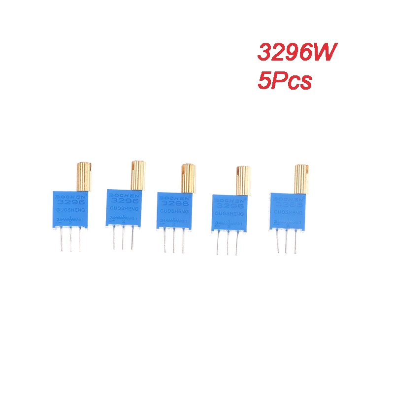 5PCS 3296W Multi-turn Adjustable Potentiometer 1K2K5K10K20K50K100K200K500K1M Metal Shaft Long Handle