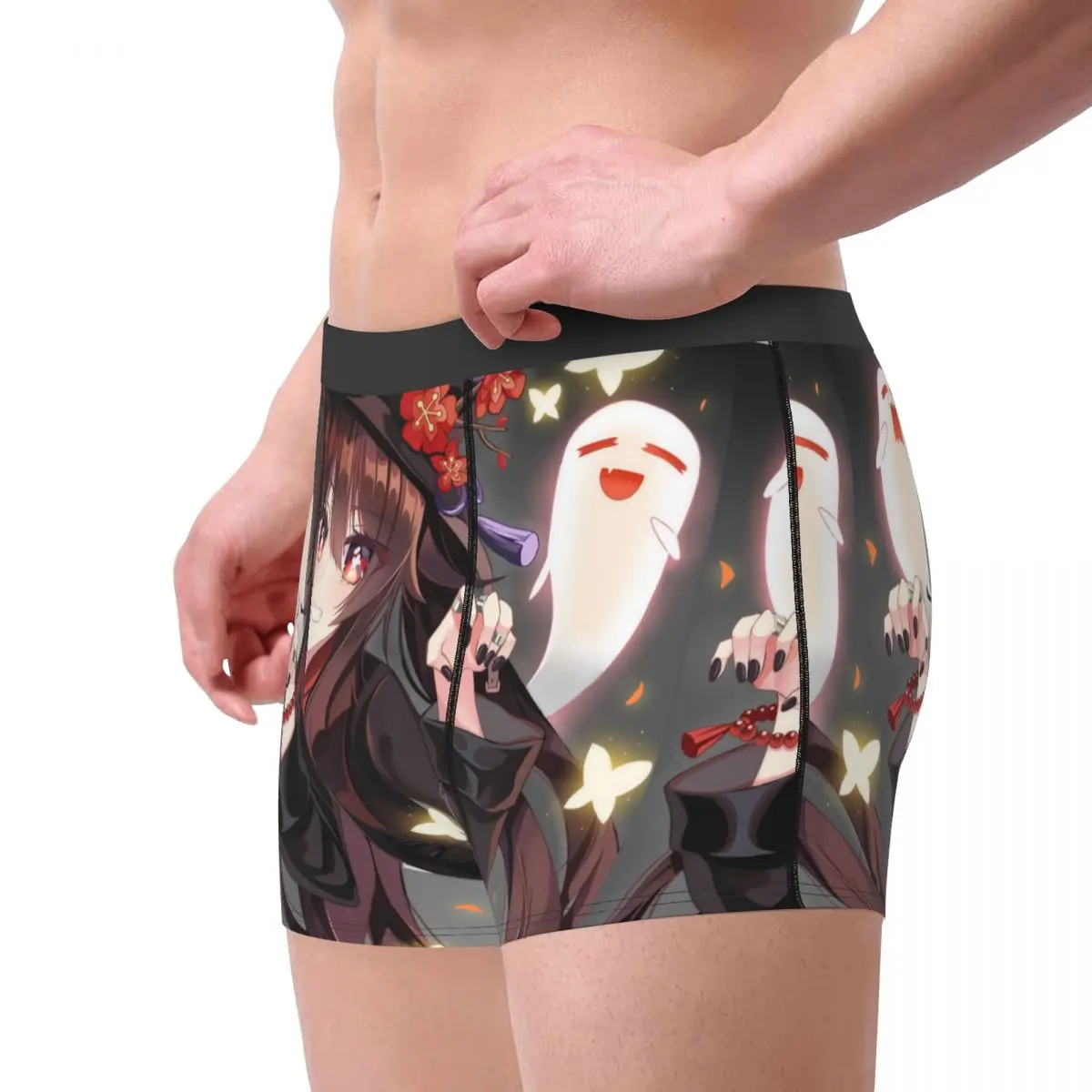 Men Hu Tao Boxer Shorts Panties Breathable Underwear Genshin Impact Amine Homme Printed Underpants