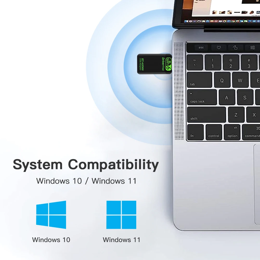 AX900 WiFi6 USB Adapter Bluetooth 5.4 Dual Band 2.4G&5GHz 2in1 Dongle USB Wireless Network Wlan Receiver DRIVER FREE Win10