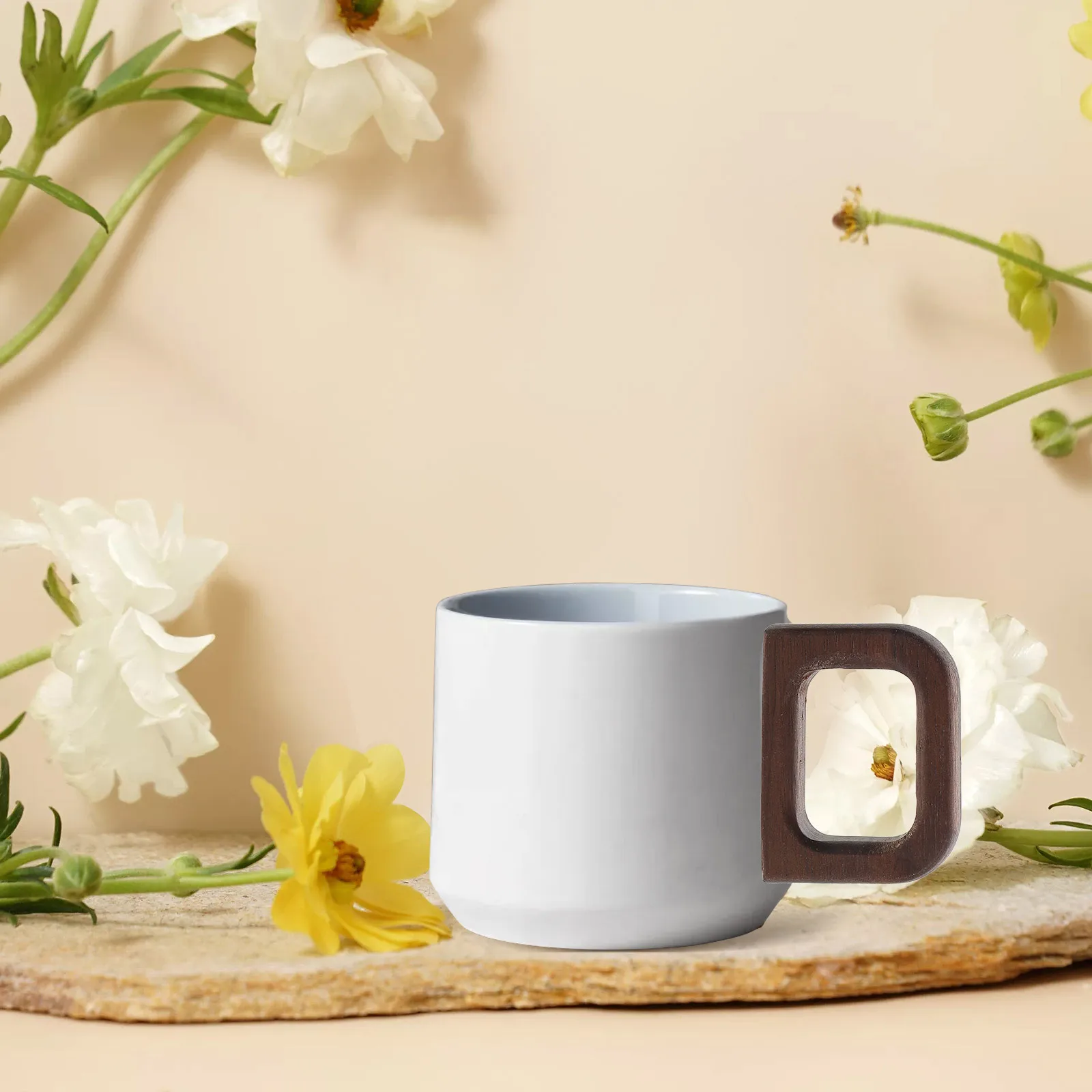 

2Pcs Walnut Wooden Tea Cup Handles Ergonomic Comfortable Grip Replacement for Glass Coffee Mugs Stylish Retro Design Household