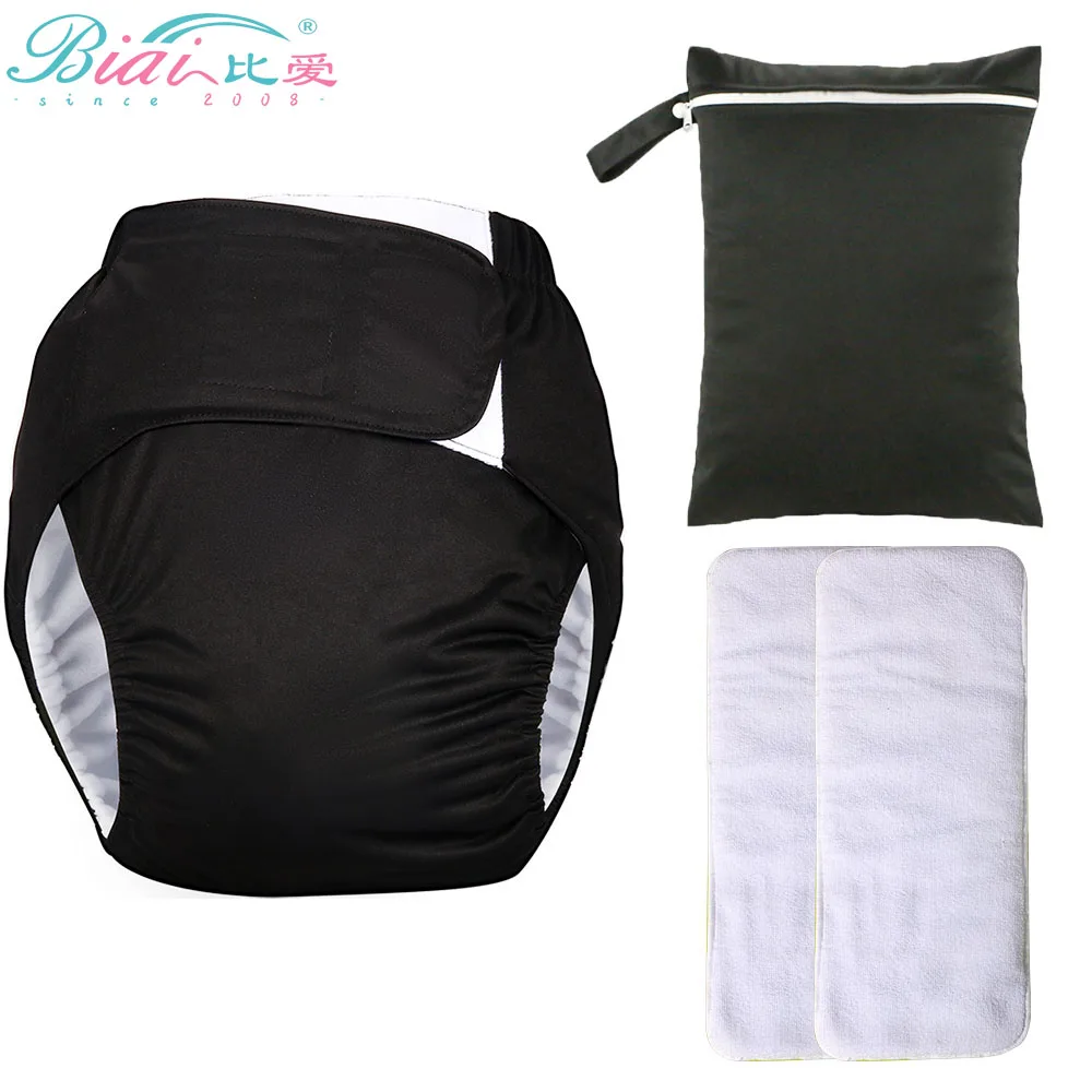 Pañales impermeables de seda de hielo para adultos, pantalones de pañales para ancianos, pañales reutilizables, bolsillo para pantalones, almohadillas para pañales transpirables antifugas