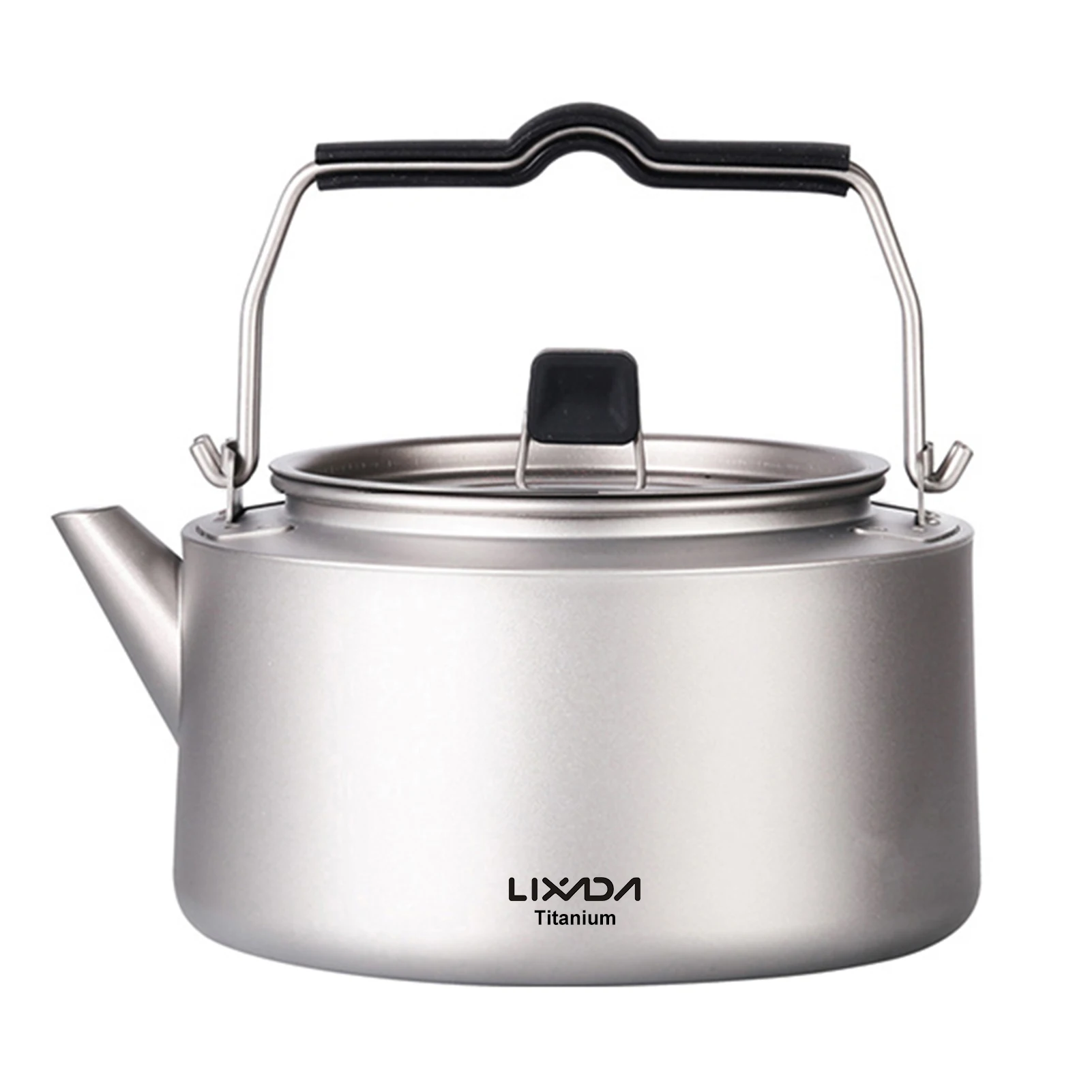 

Lixada 600ml / 1000ml Titanium Tea Pot Kettle Lightweight Camping Tea Kettle Coffee Pot for Home Kitchen and Outdoor Camping