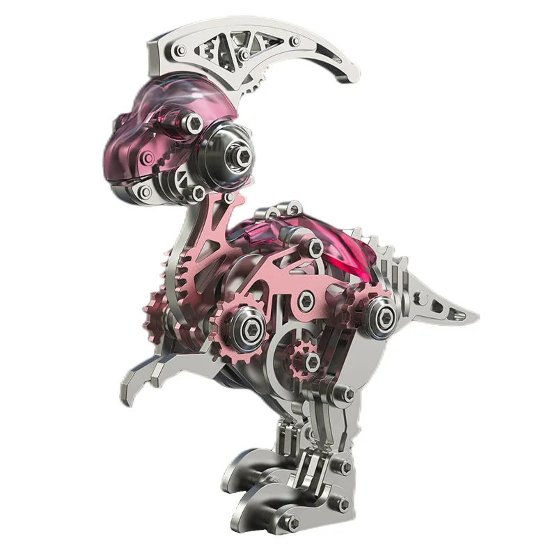 

Parasaurolophus metal hand-assembled model, mechanical dinosaur ornament