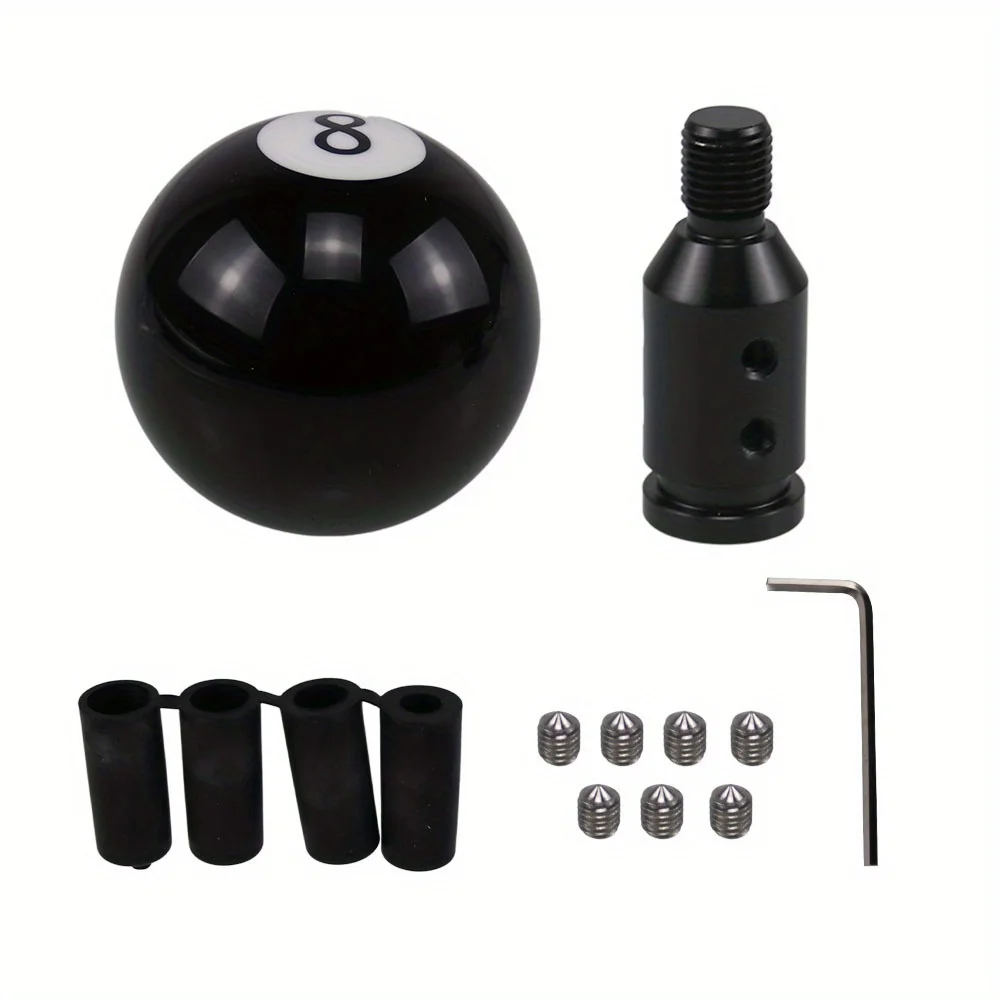 [Shift Lever+Adapter] Car Modification Gear Head Black 8 Billiards Black 8 Shift Lever+Aluminum Adapter
