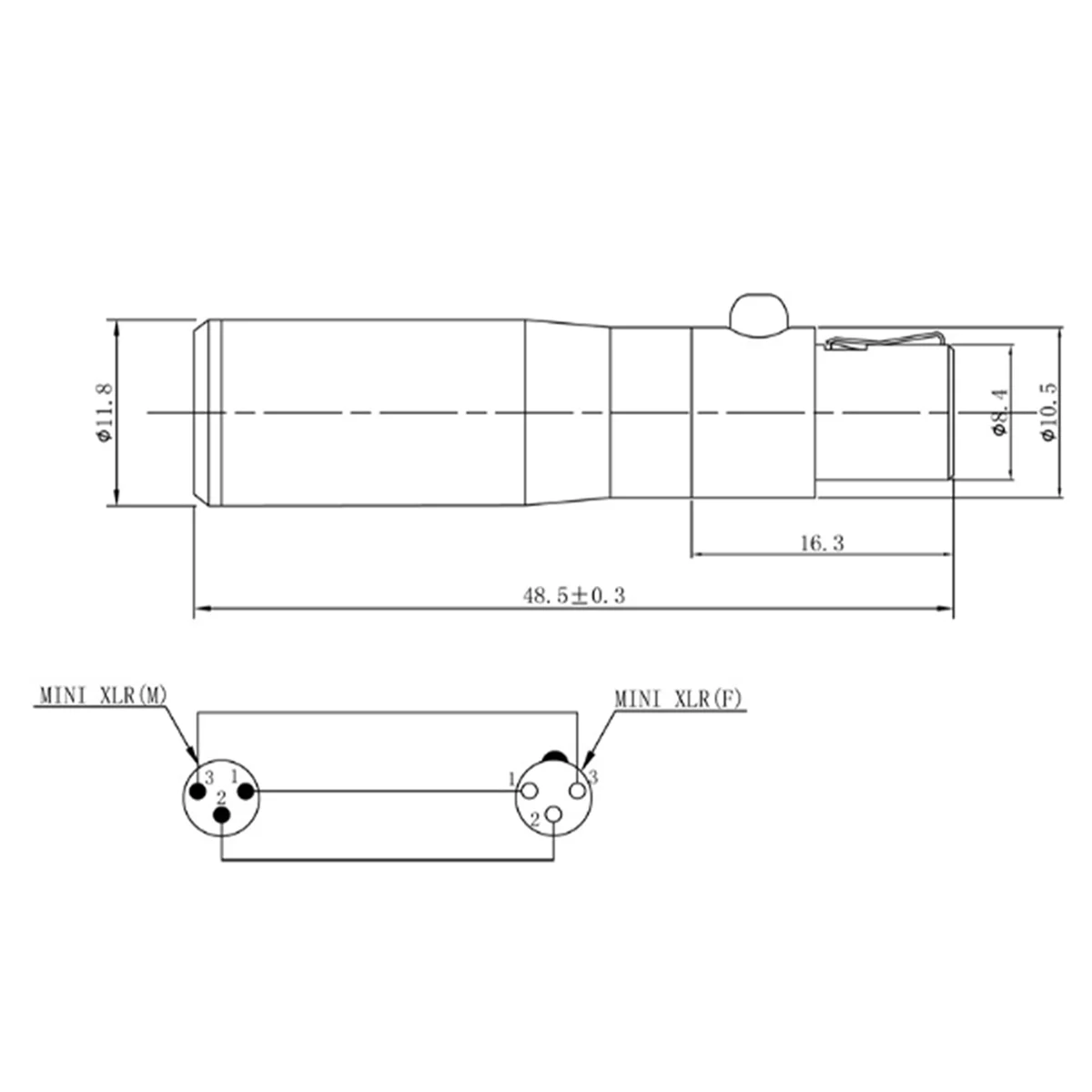 A14M 8X XLR Mini 3-контактный штекер на 4-контактный гнездовой аудиоадаптер Разъем Hi-Fi адаптер преобразователя сигналов
