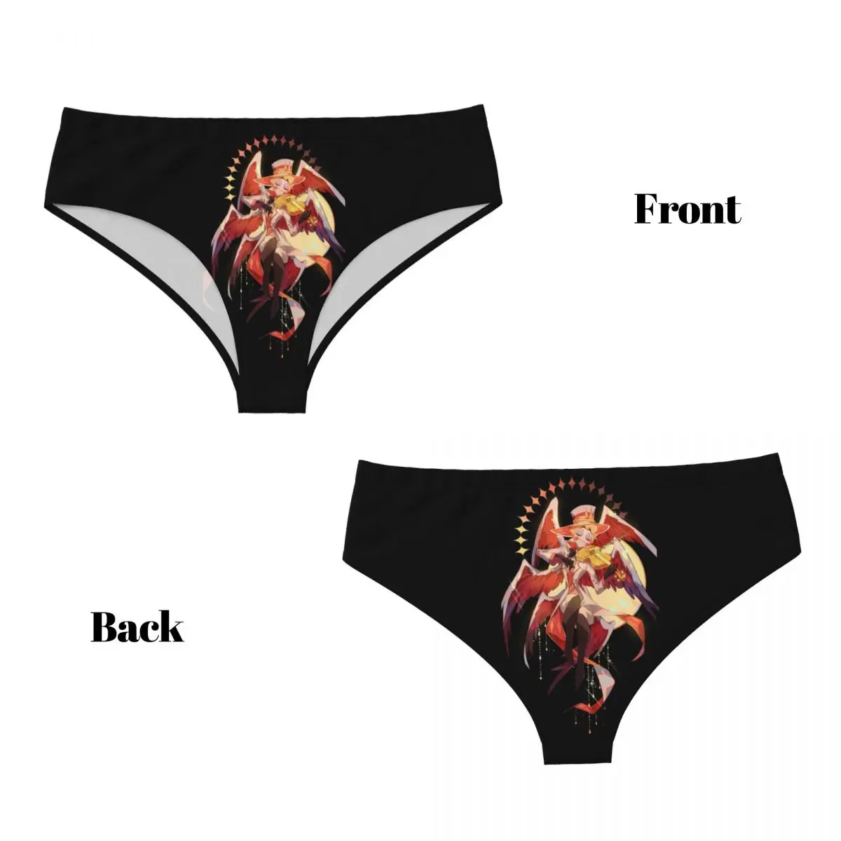 Custom Womens Lucifer Morningstar Wallpaper Panties Stretch Hazbins Hotels Briefs Underwear