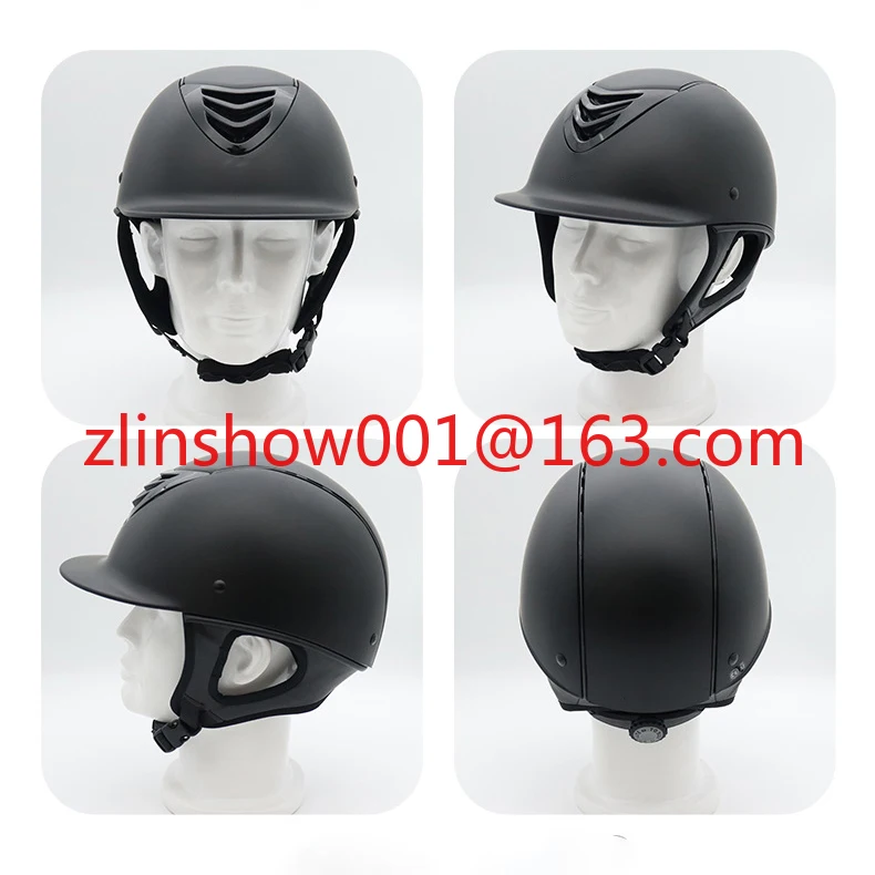 

Men Women Dual Sport Horse Riding Helmets Comfortable High Density EPS Foam PU Leather Lining ABS Shell Ear Attachments