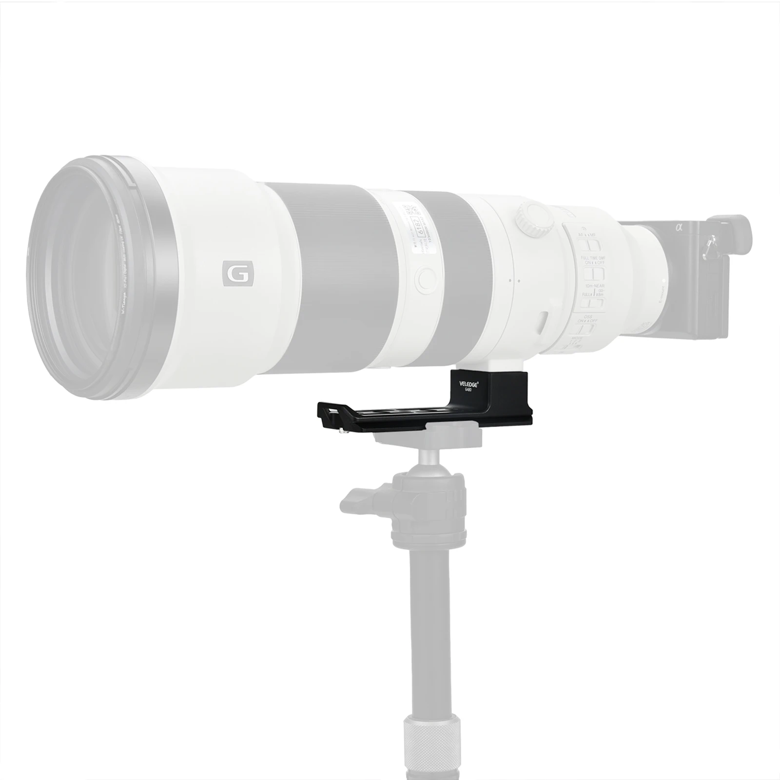 Kameraobjektivkragen-Ersatzfuß für Sony FE 400–800 mm f/6,3–8 G OSS-Objektiv (Sony E) mit Arca Swiss Schnellwechselplatte – Detail 6