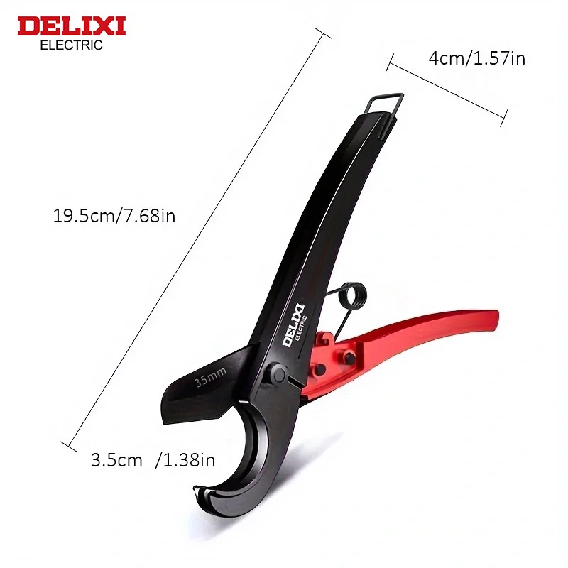 DELIXI ELECTRIC Pipe Cutter，Pipe Scissors SK5 Material Ratchet Cutter PVC/PU/PP/PE Hose Cutting Hand Tool，for Plumber，Homeowners