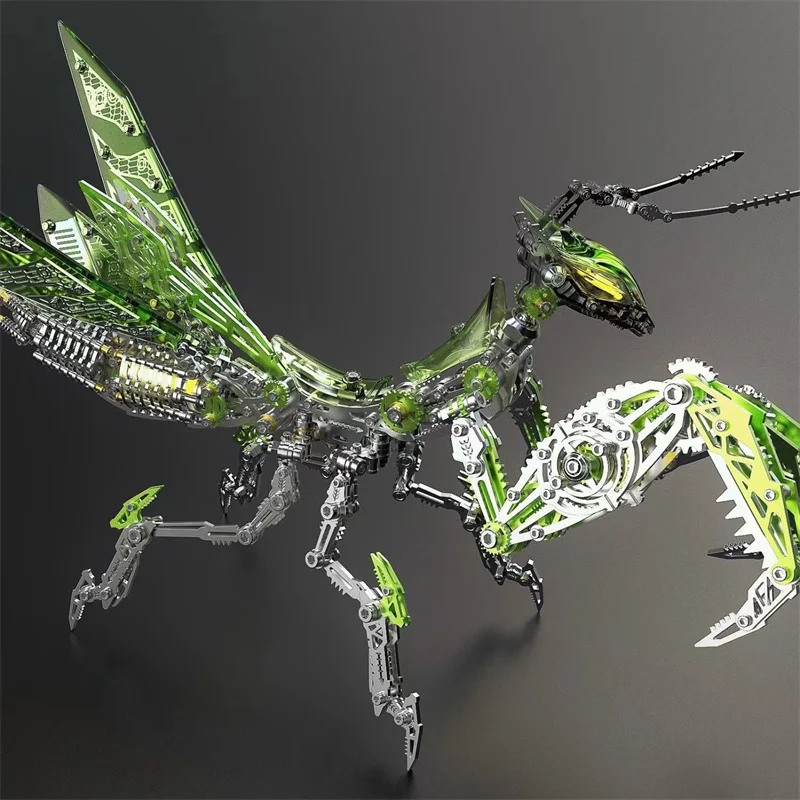 DIY mechanische Mantis Metallmodellbausätze 3D-Puzzle Punk Mantis Edelstahl Insekten Montagespielzeug – 1000 + Stück