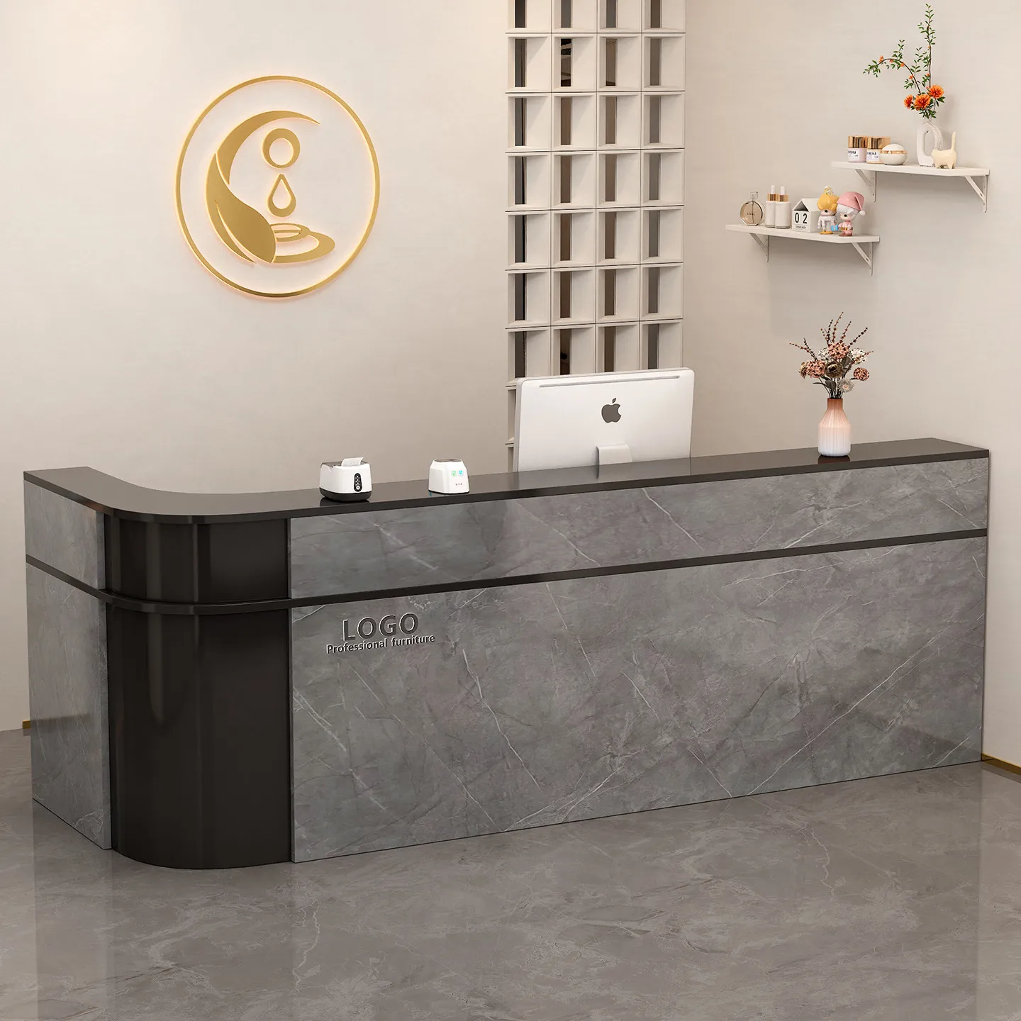 

Store Trade Crate Reception Desk Business Hall Table Reception Desk Local Writing Cosmetics Mostrador De Tienda Corner Furniture