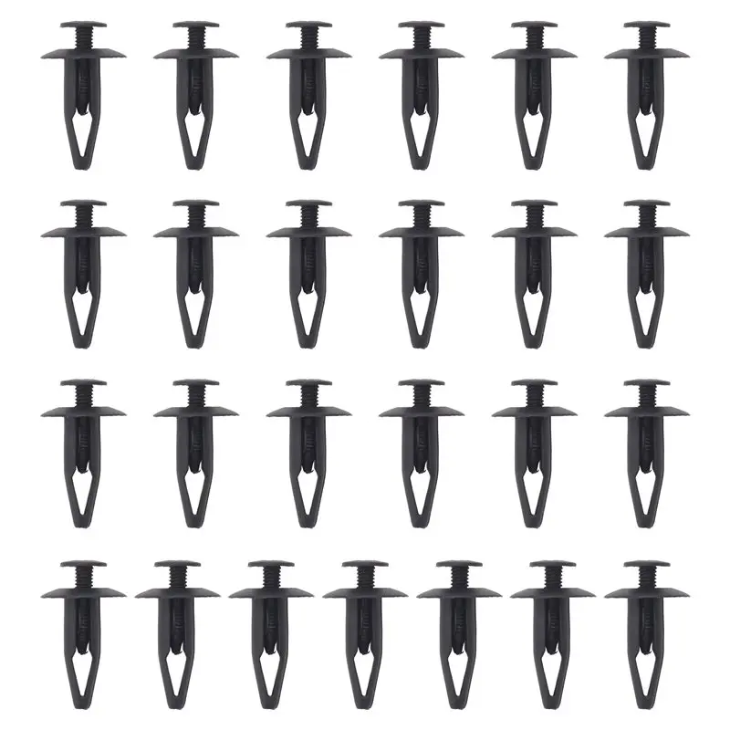 

HOT-25Pcs Plastic Rivets Fastener Car Bumper Push Clips 32Mm Long Black,25Pcs Plastic Rivets Fastener Car Bumper Push Clips 32Mm