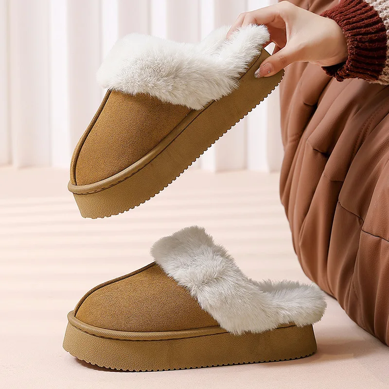 Fashion Women's Winter Slippers Indoor and Outdoor Warmth Anti-slip Comfort Thick Sole Casual Couple Home Shoes Snow Boots