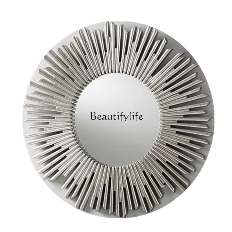 

Wall European mirror Household wall-mounted round mirror