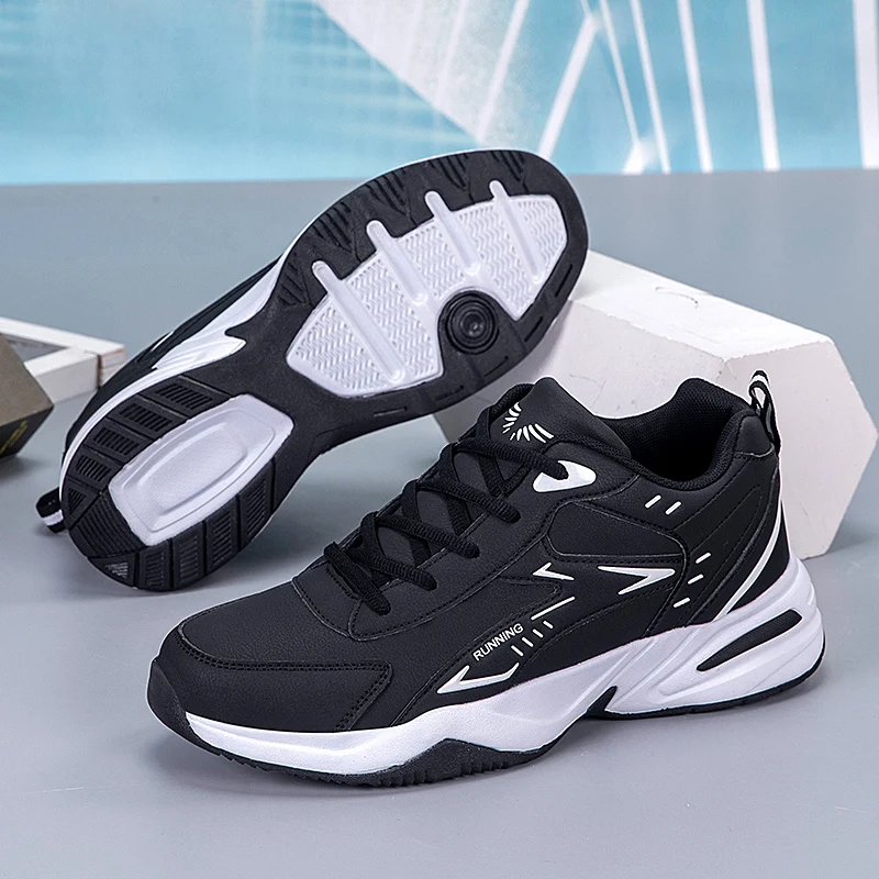Thick Sole Versatile Clunky Sneaker for Men 2024 New Trend Mesh Lace Up Breathable Casual Sports Shoes Increased Soft Soles image 4