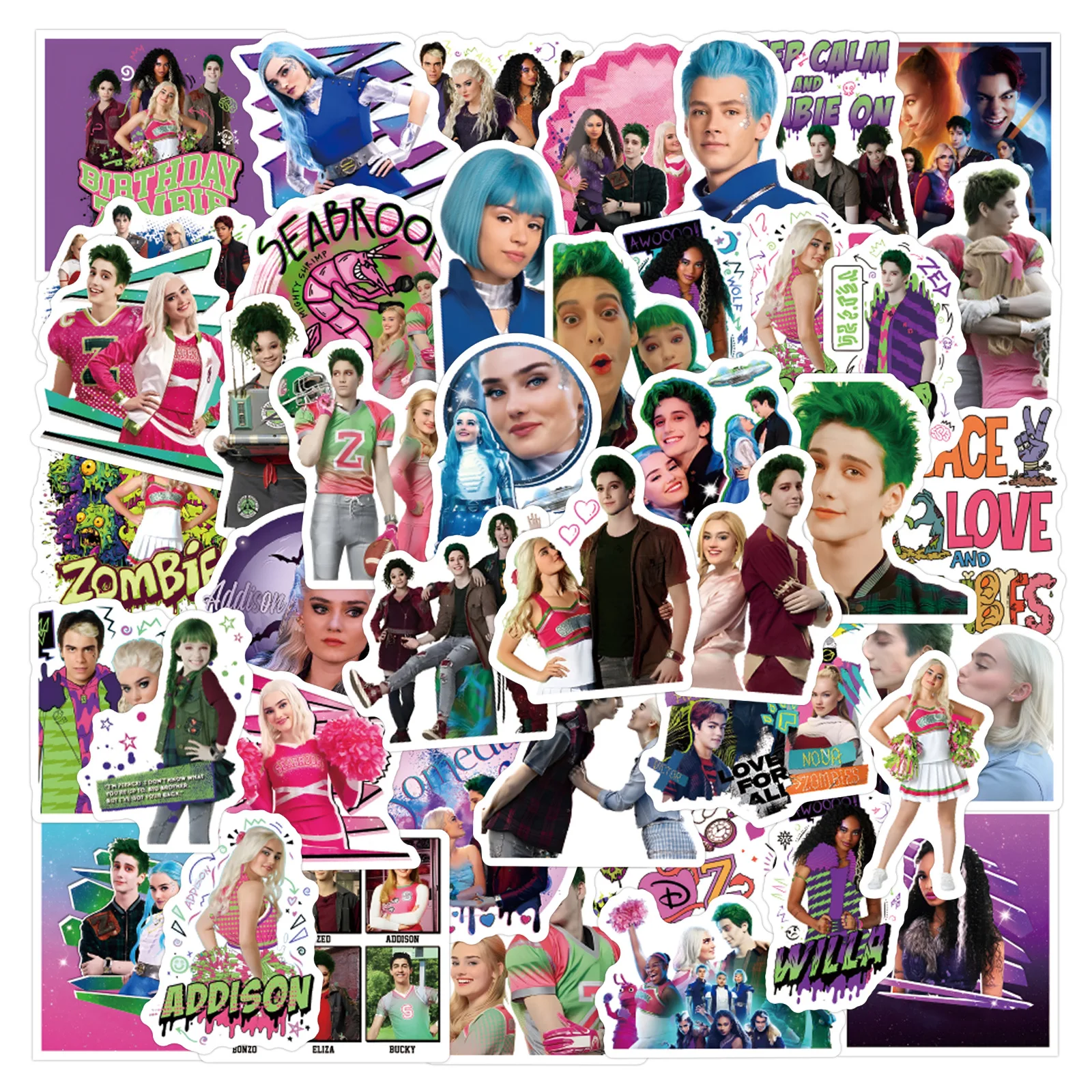 

55PCS Movie Zombies 3 Stickers Decal Kids Toy DIY Laptop Cartoon Luggage Motorcycle Phone Skateboard Car Cup Cool Sticker