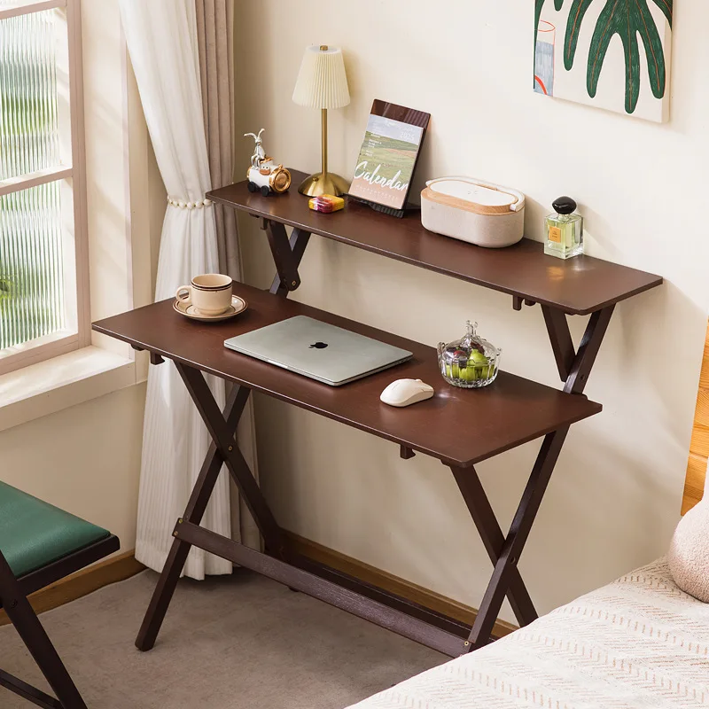 #Simple folding square table, bamboo rectangular table, computer desk, outdoor folding dining table