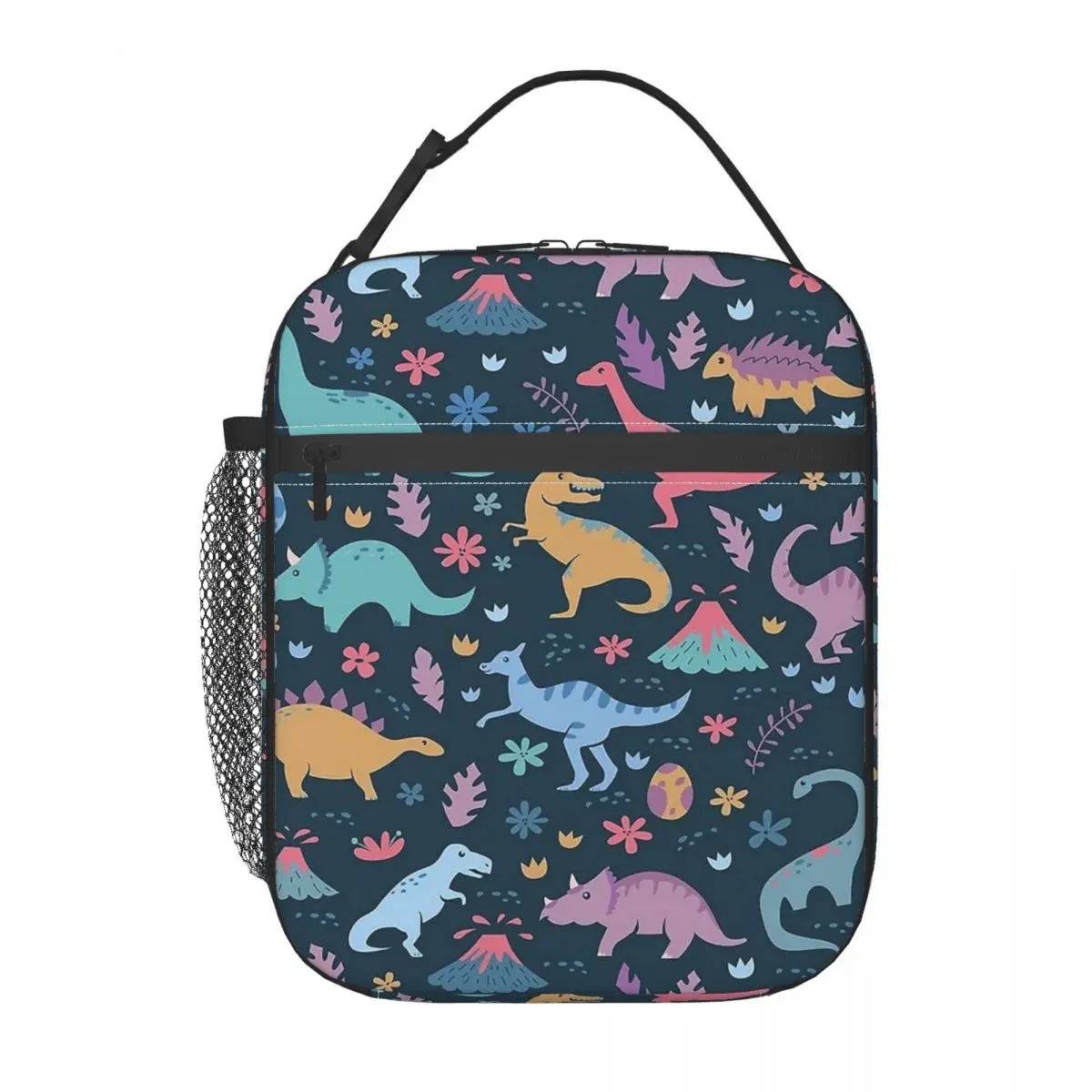 Colorful Dinosaurs Pattern Cartoon Insulated Lunch Bag for Women Kids Leakproof Food Boxes Thermal Lunch Box Tote