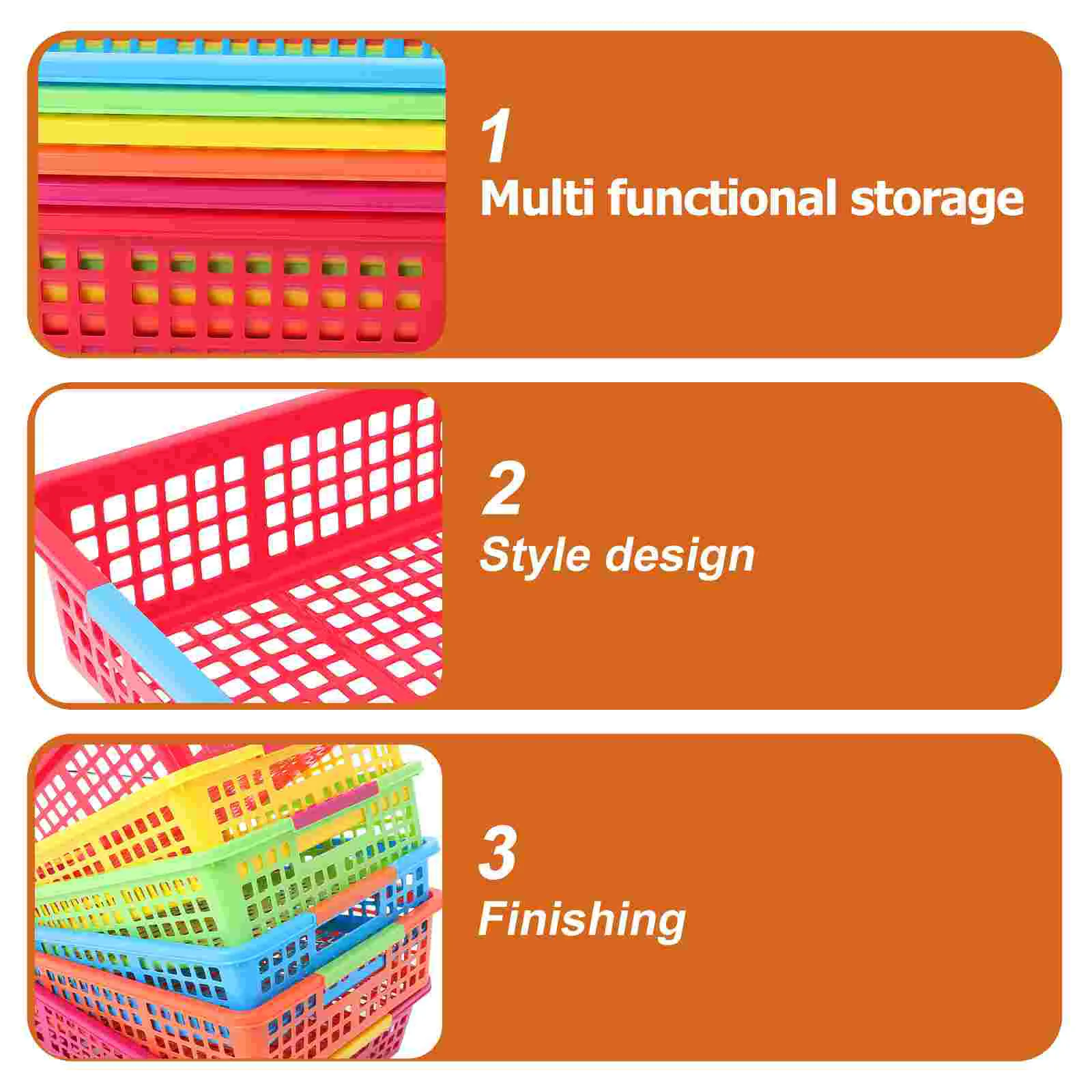 6 Pcs Tray File Basket Storage Garbage Bins Paperwork Boxes Pp Crayon Pencil for Classroom