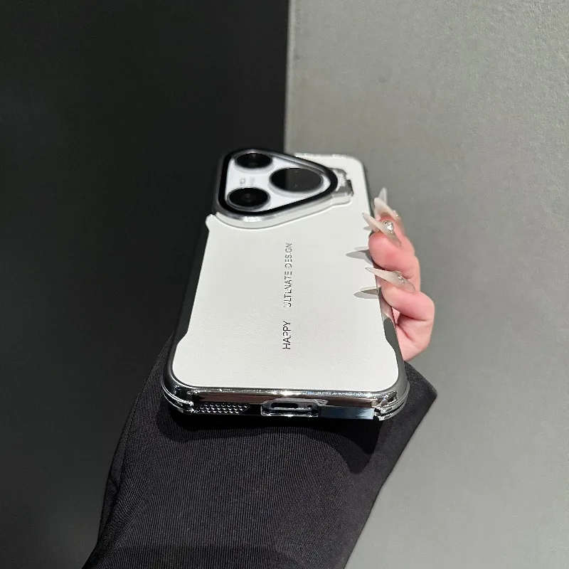 Etui na Huawei Pura 90s Pro Max 80 Ultra 70 Pro+ Etui z PU skóry z galwanizowaną ramką Ochrona aparatu Uchwyt Ochronny — zdjęcie produktu 5