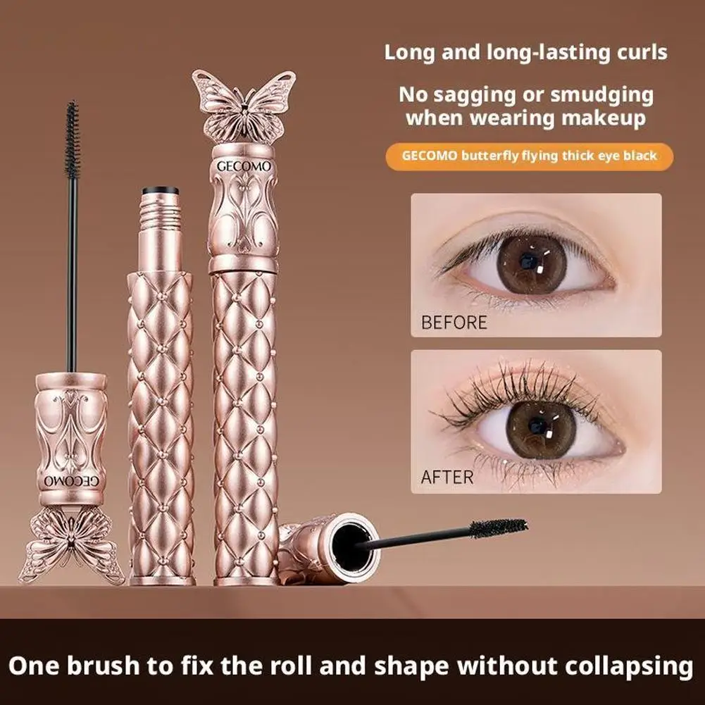 1 pz Mascara Nero Farfalla Design Ispessimento Allungamento Strumento Impermeabile Curling Mascara Liquido Occhio Fibra a lunga durata Ma E0B3
