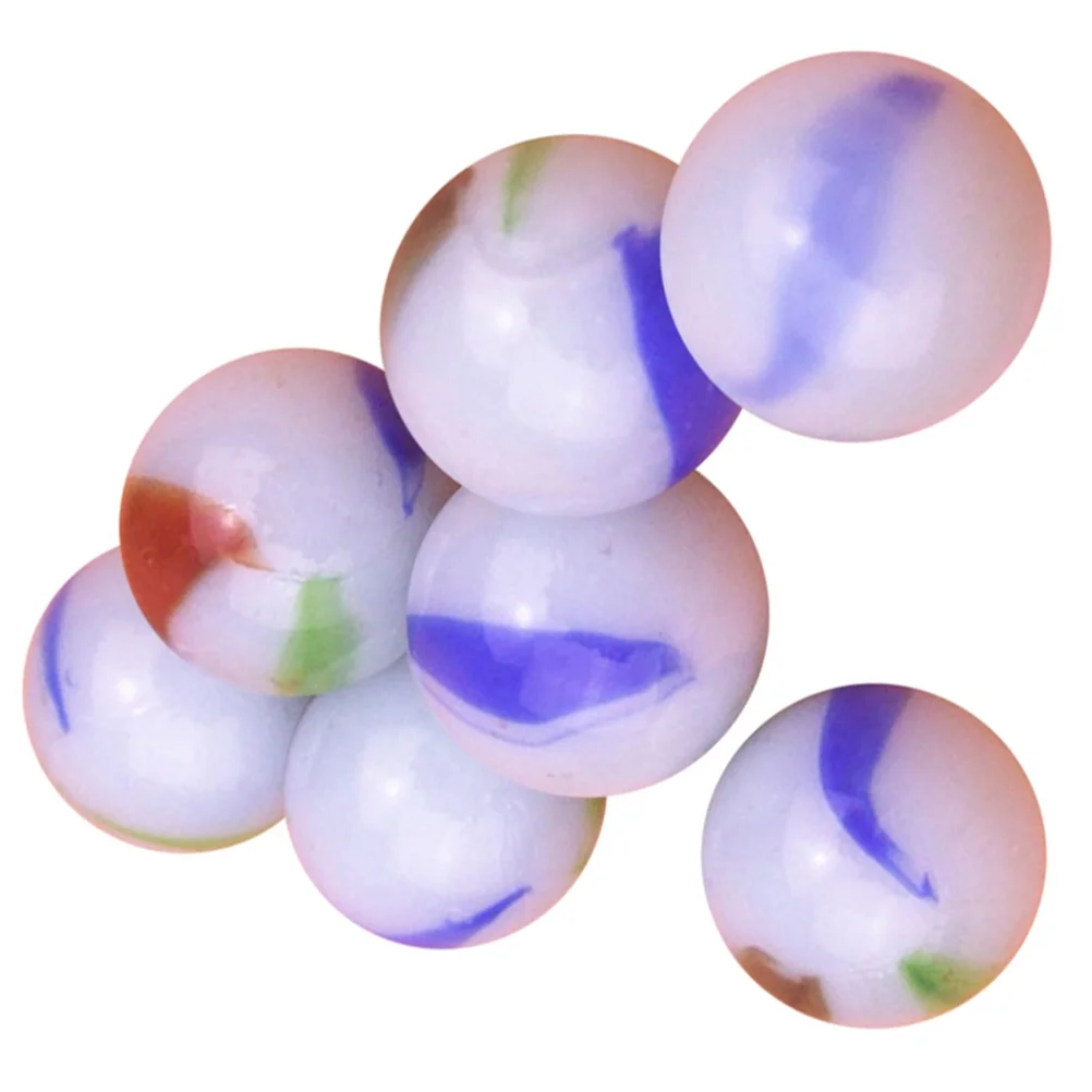 

50pcs 16MM Glass Marbles Milk White Patterned Glass Beads Balls for Kids DIY Craft Glass Marbles for Kids