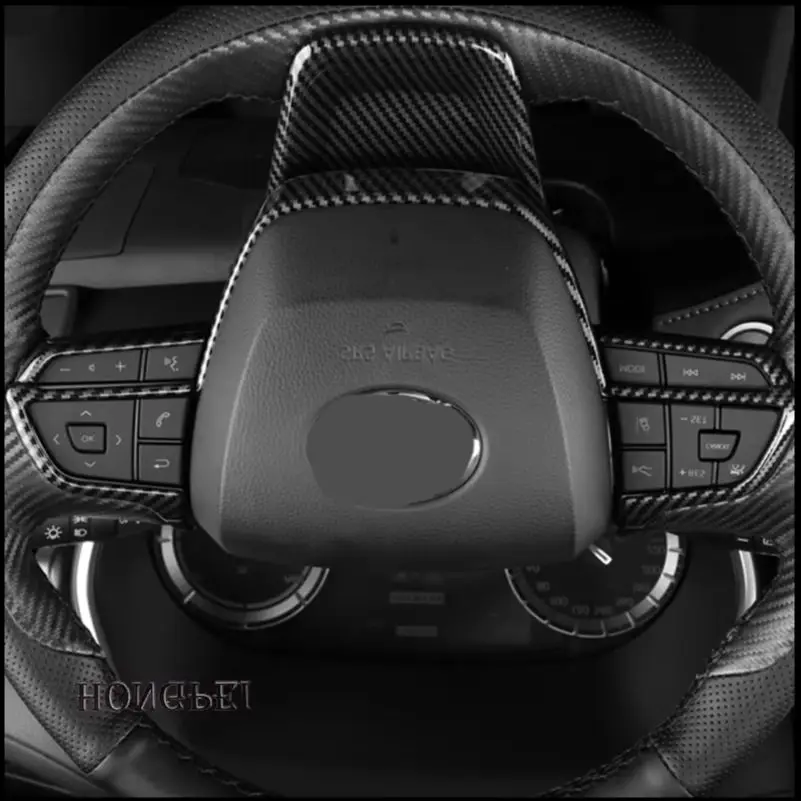 For Toyota Highlander 2022~2023 Steering Wheel Button Switch Control Decorate  Molding Cover Trim Car Styling Auto Accessories