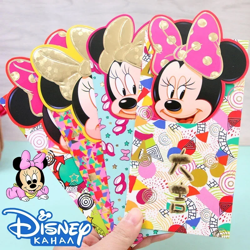 3 ชิ้น Disney Mickey Mouse ปีใหม่ซองจดหมายสีแดง Hongbao กระเป๋าสีแดงสําหรับปีใหม่เทศกาลฤดูใบไม้ผลิวันเกิดแต่งงานสีแดงของขวัญเงิน