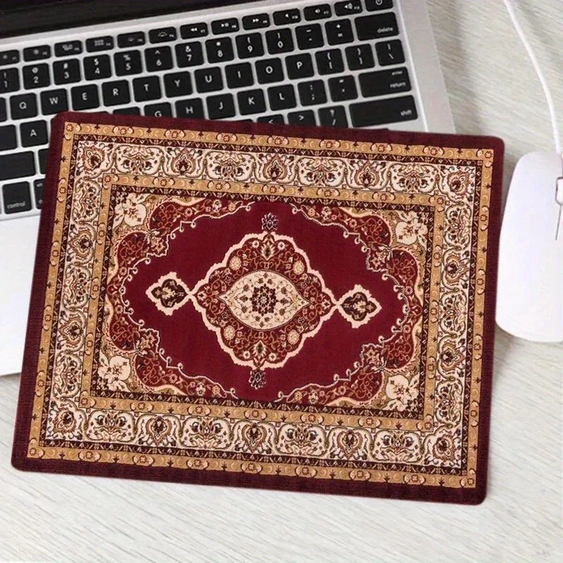 

The Persian-style floral design mouse pad is waterproof, anti-slip and made of washable rubber, suitable for gamers and families