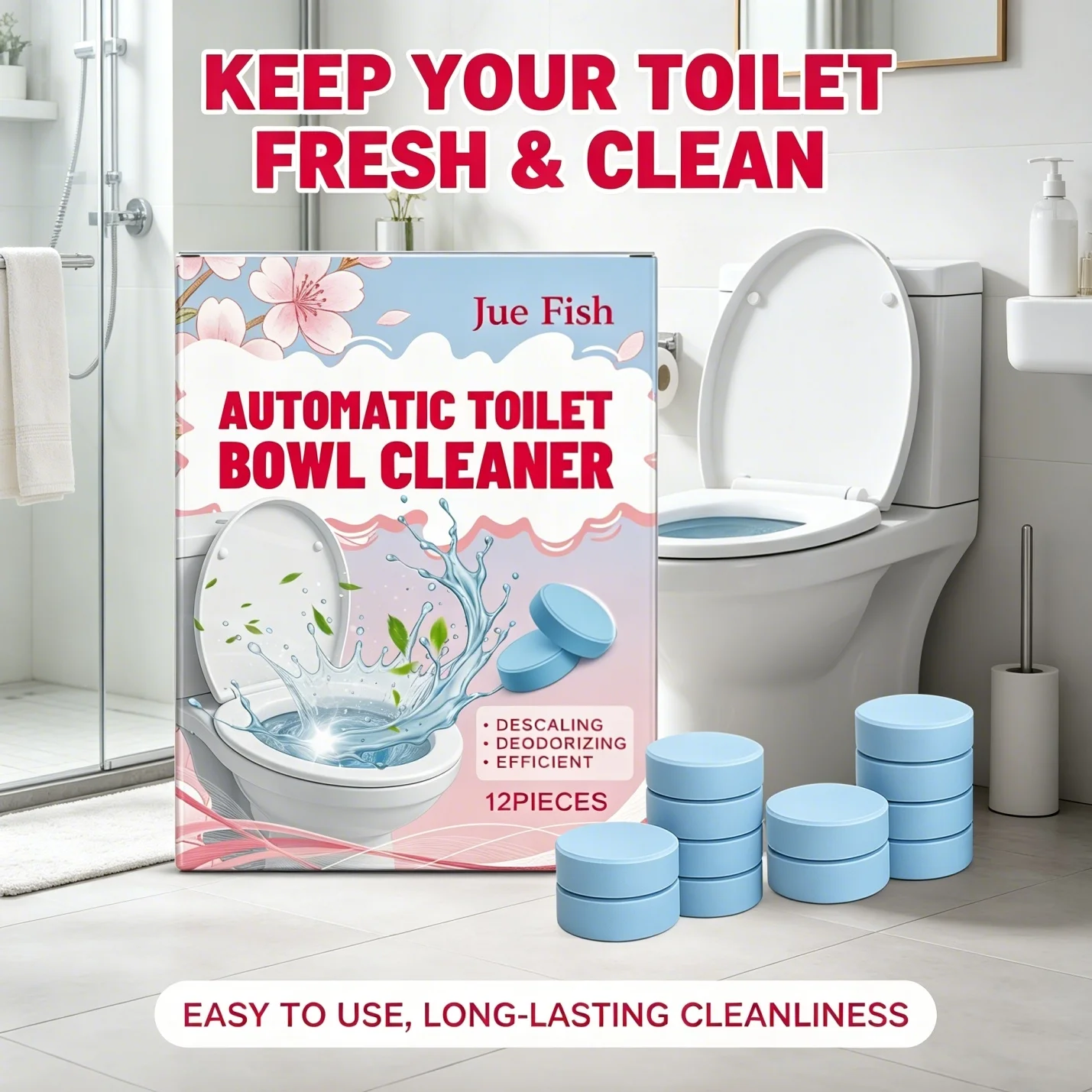 Shower Steamer Tablet - Tablette effervescente nettoyante pour toilettes, désodorisant,