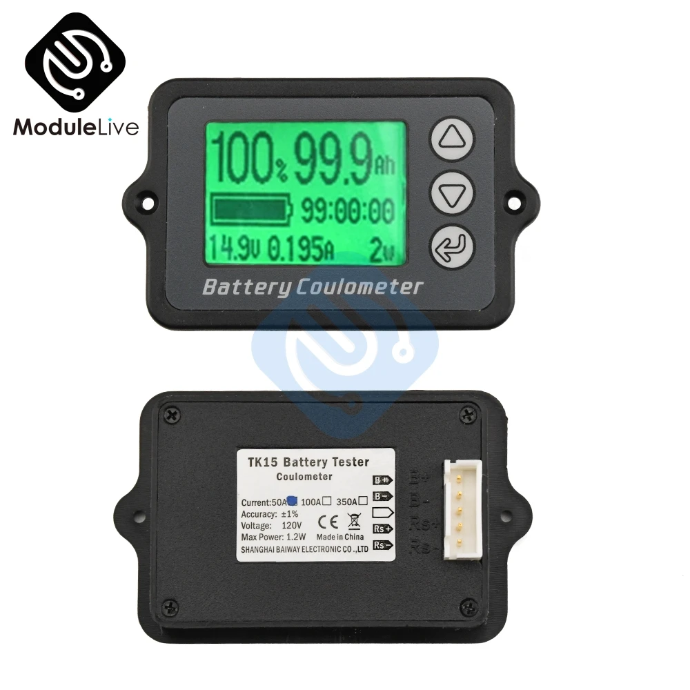 6133ALCD TK15 100A 350A Vehicle Battery Capacity Tester Car Current Power Monitor Indicator Ammeter Voltmeter Voltage Detector