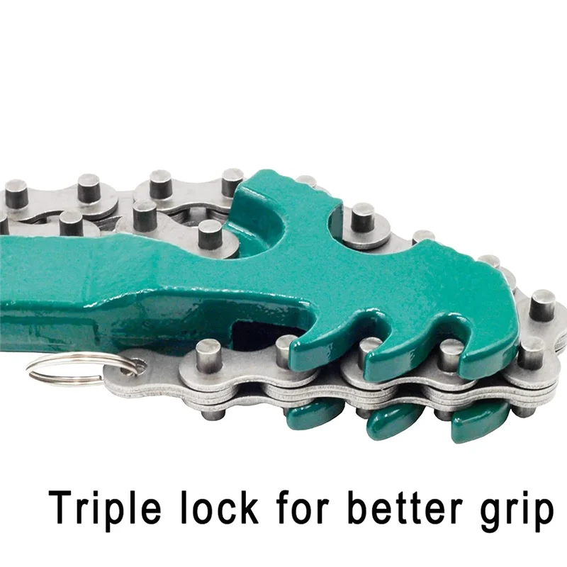 B50C Sturdy Adjustable Heavy Duty Ratchet Chain Oil Filter Wrench Reversible Chain Style Pipe Mount Wrench 16 Inch