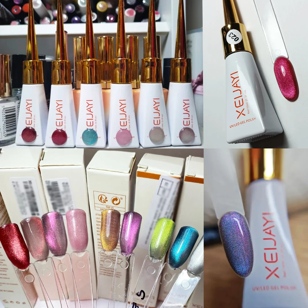 

10ml Pink & Purple Magnetic Cat eye Gel with Brush Gemstone Glitter Cat Eye Gel Polish Semi-permanent UV LED Cateye Nail Varnish
